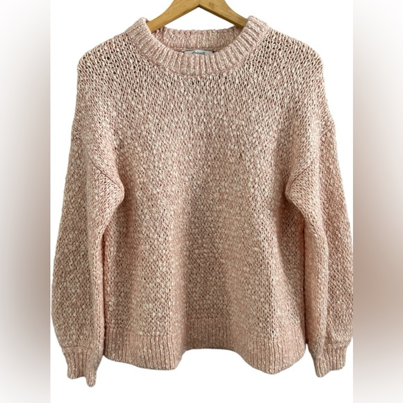 Madewell Women’s Marled Blush Baez Pullover Sweater Wool Alpaca Loose Knit Small - Picture 1 of 6